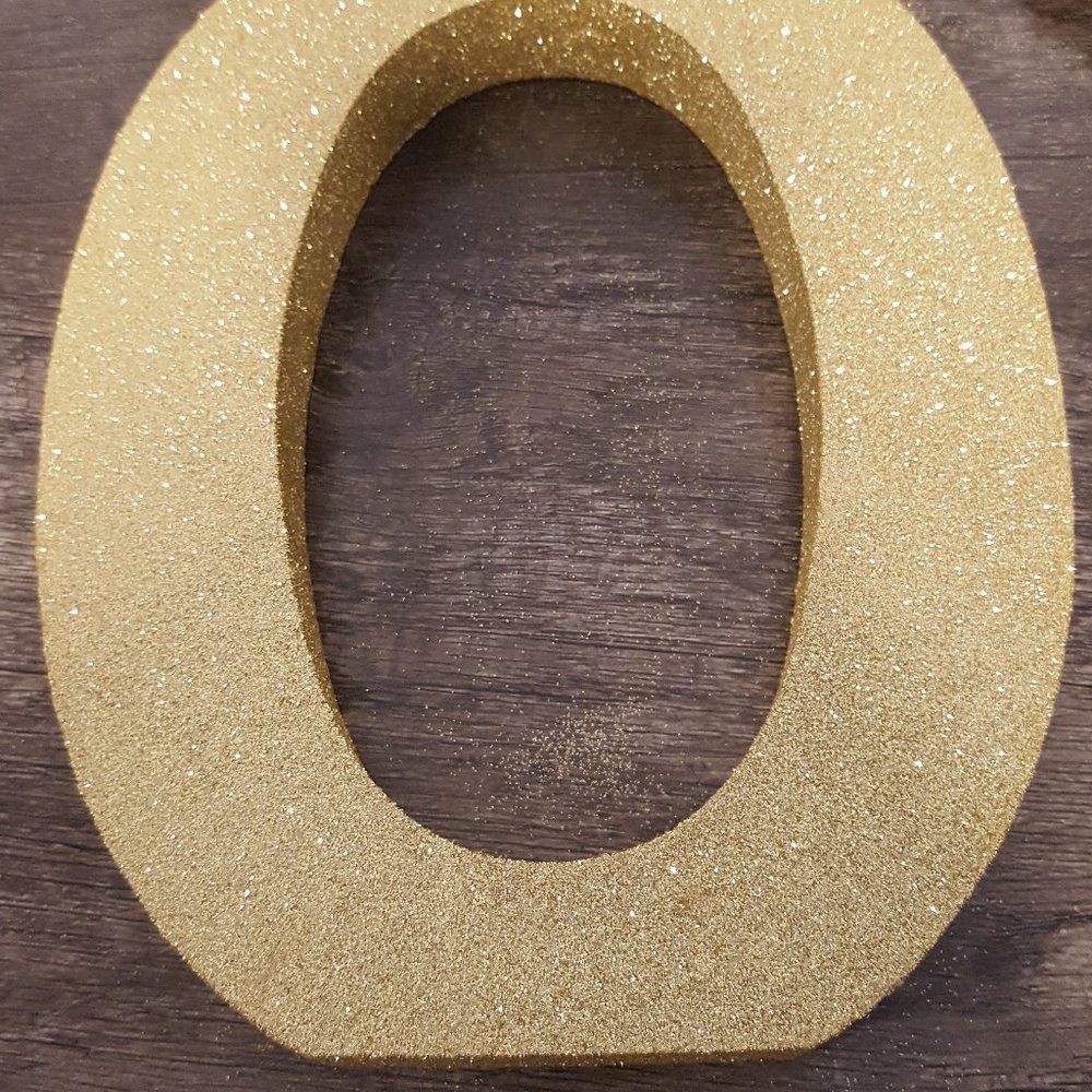 Gold Glitter Letter "O"